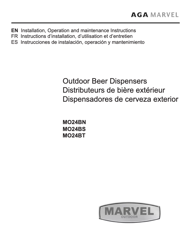 Page 1 de la notice Manuel utilisateur Marvel MO24BTS2RS