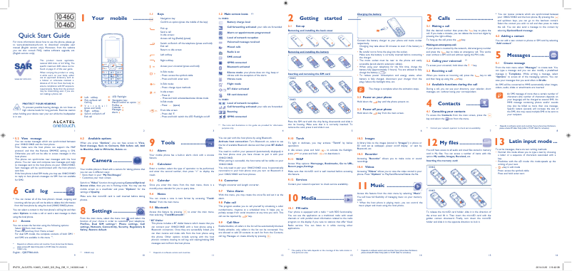 Page n°1 - Guide de démarrage rapide Alcatel One Touch 1046G