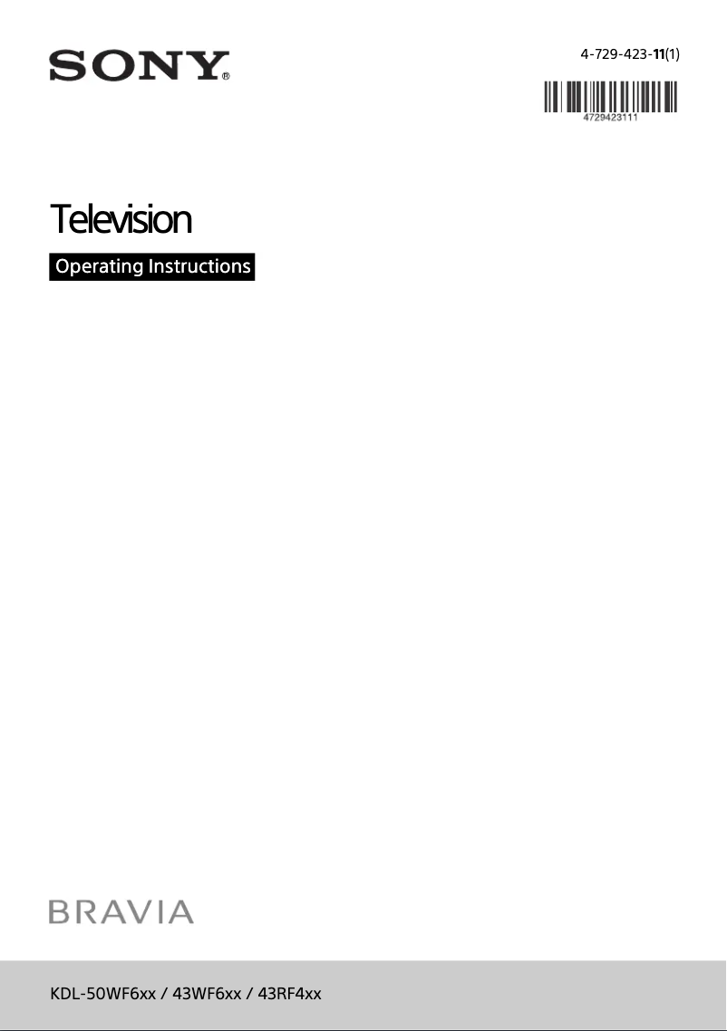 Image de la première page du manuel de l'appareil Bravia KDL-43WF663B