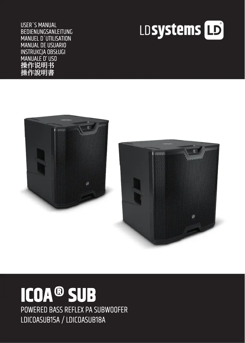 Page n°1 - Manuel utilisateur LD Systems ICOA SUB 18 A