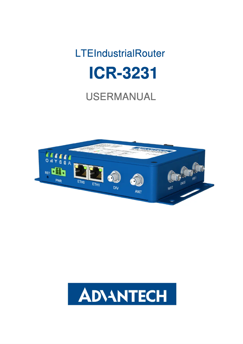 Page n°1 - Manuel utilisateur Advantech ICR-3231