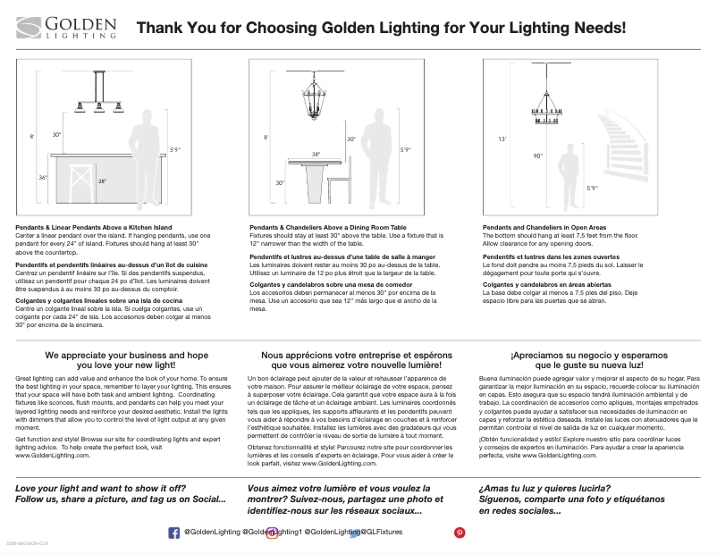 Page n°1 - Manuel utilisateur Golden Lighting Orwell 3306-BA3