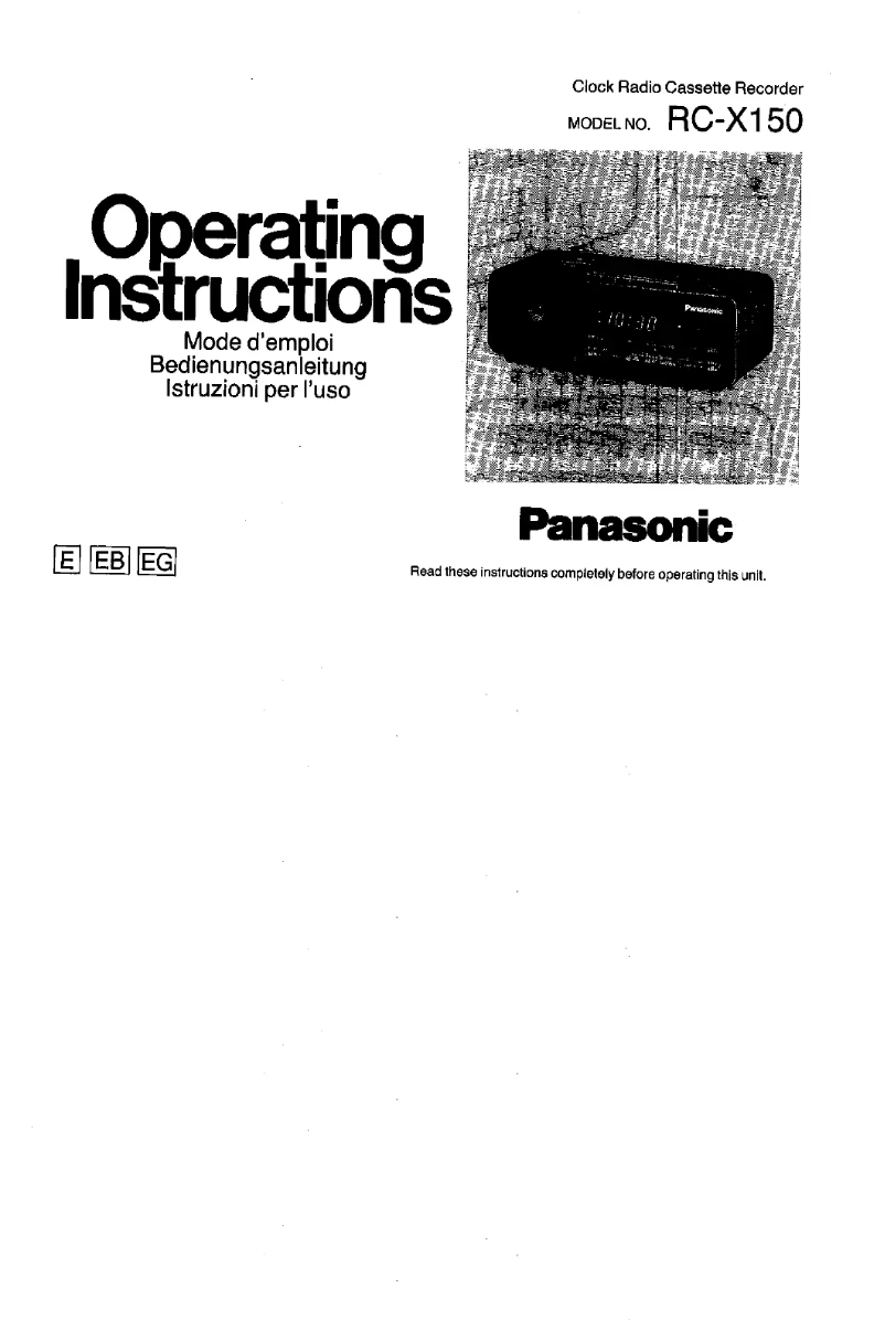 Page n°1 - Manuel utilisateur Panasonic RC-X150