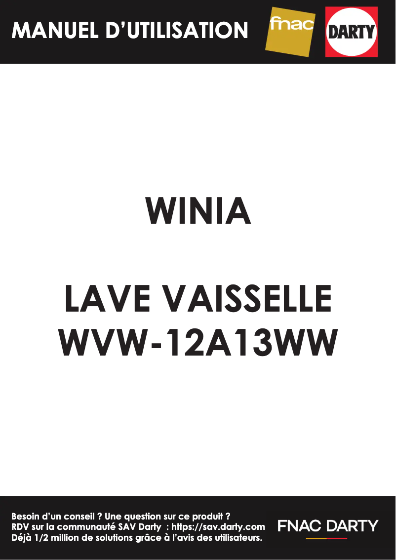 Image de la première page du manuel de l'appareil WVW-12A13WW