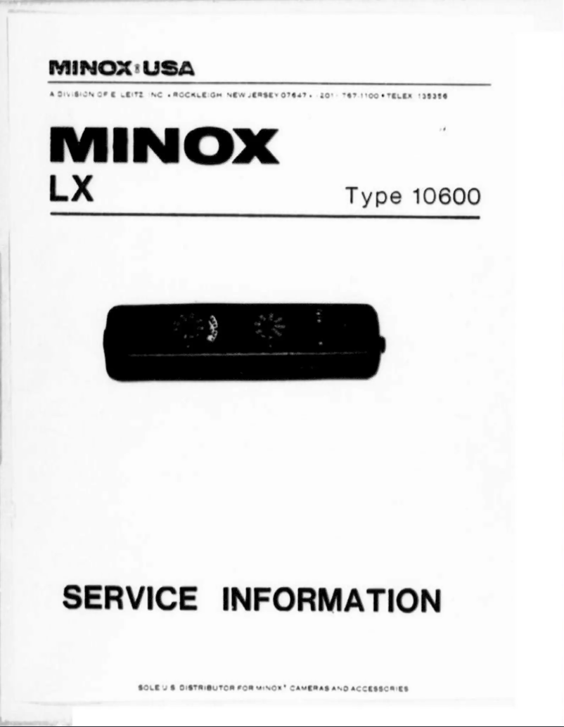 Image de la première page du manuel de l'appareil LX