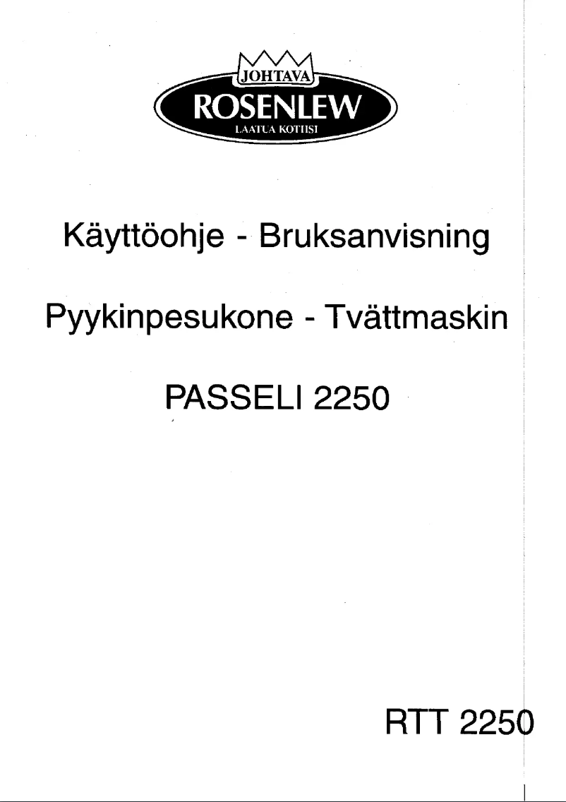 Page 1 de la notice Manuel utilisateur Rosenlew RTT2250