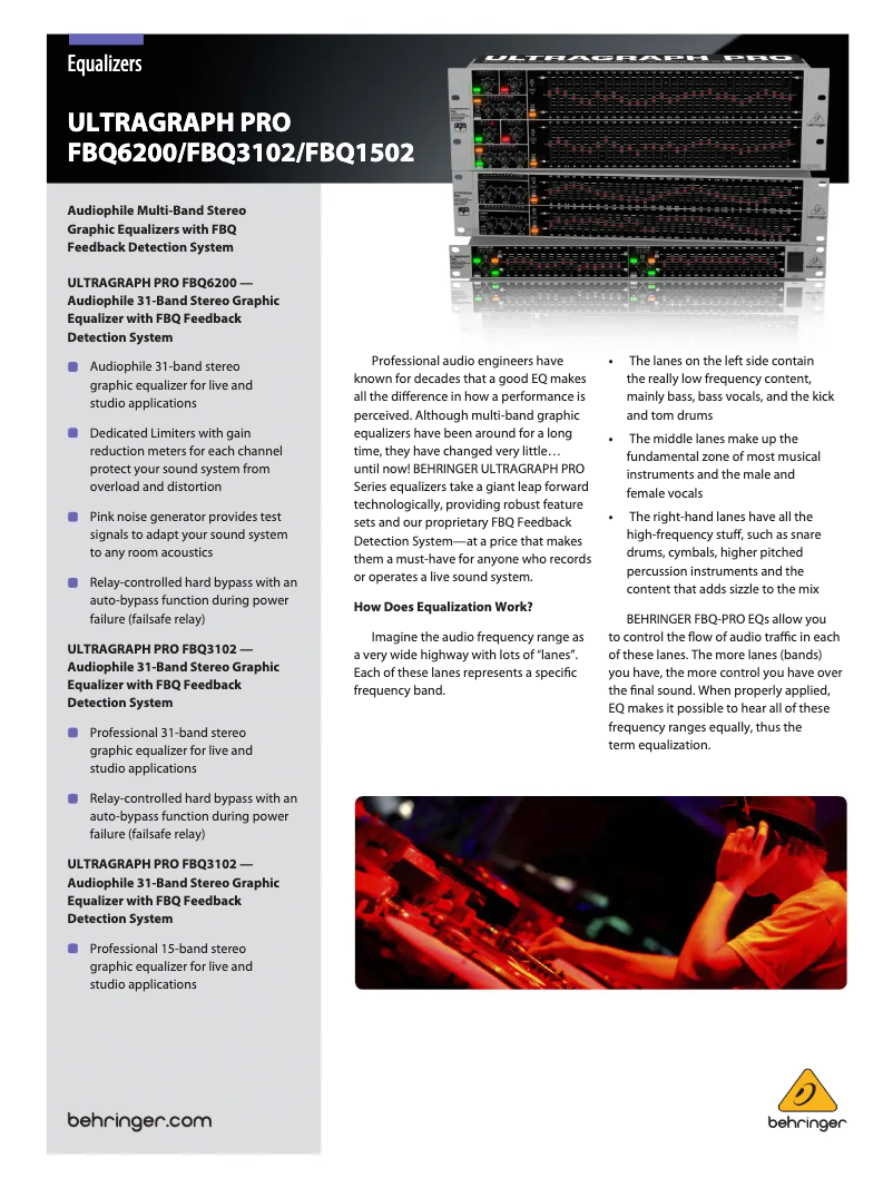 Page 1 de la notice Brochure Behringer FBQ3102