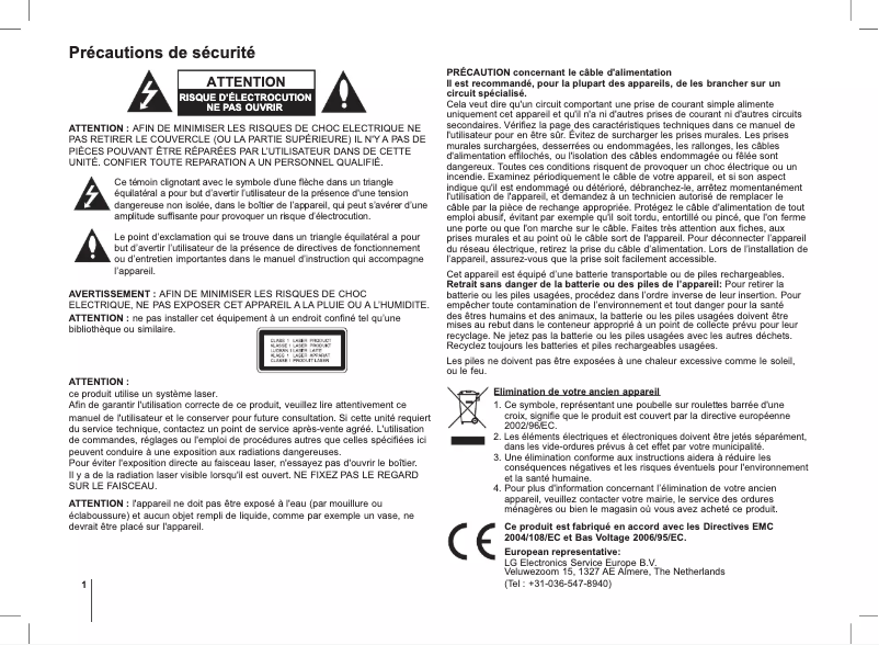 Página 1 del manual Manual de usuario LG RAD204B