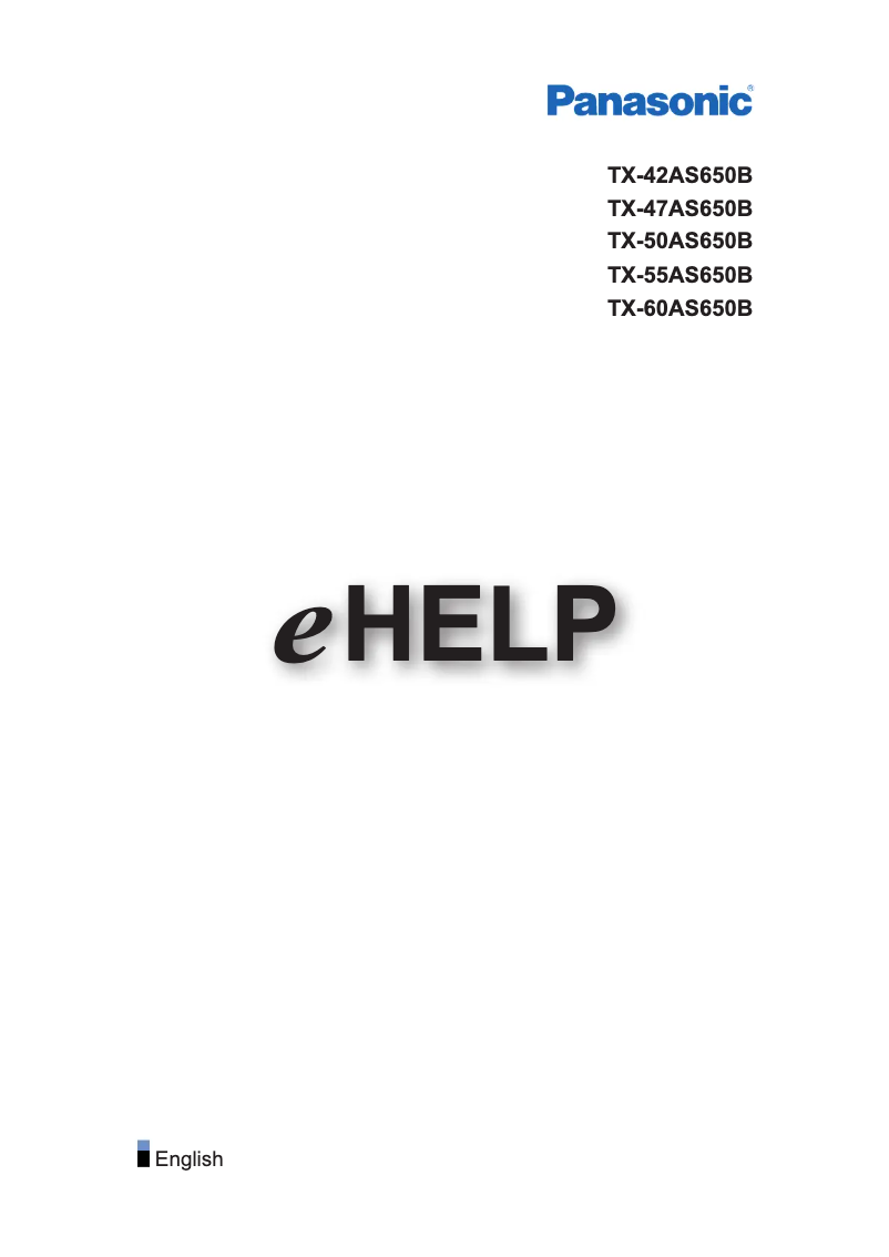 Image de la première page du manuel de l'appareil TX-47AS650B