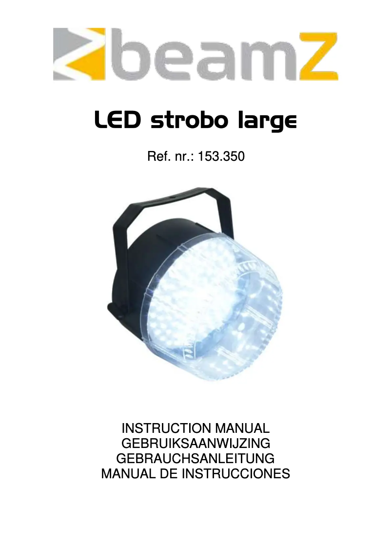 Image de la première page du manuel de l'appareil LED Strobo Large 153.350