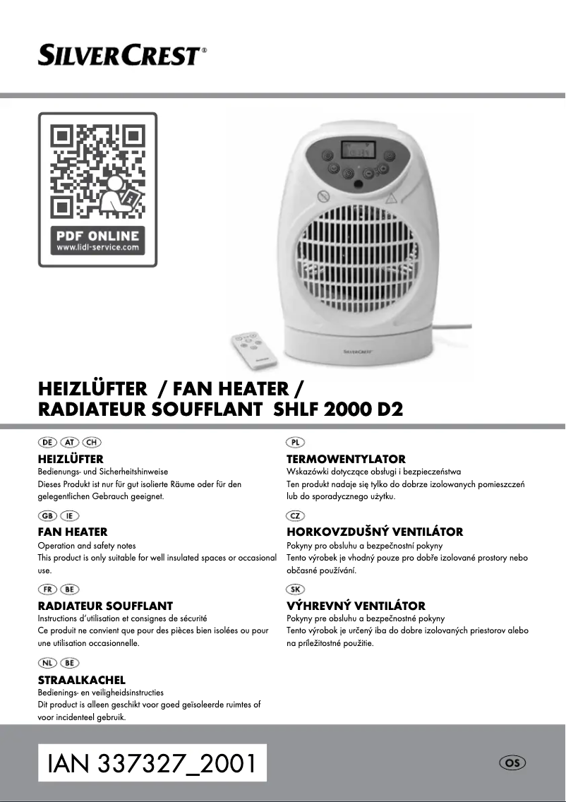 Page n°1 - Manuel utilisateur SilverCrest SHLF 2000 D1