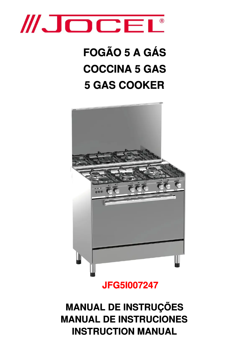 Page 1 de la notice Manuel utilisateur Jocel JFG5I007247