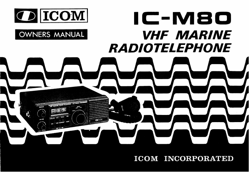 Image de la première page du manuel de l'appareil IC-M80