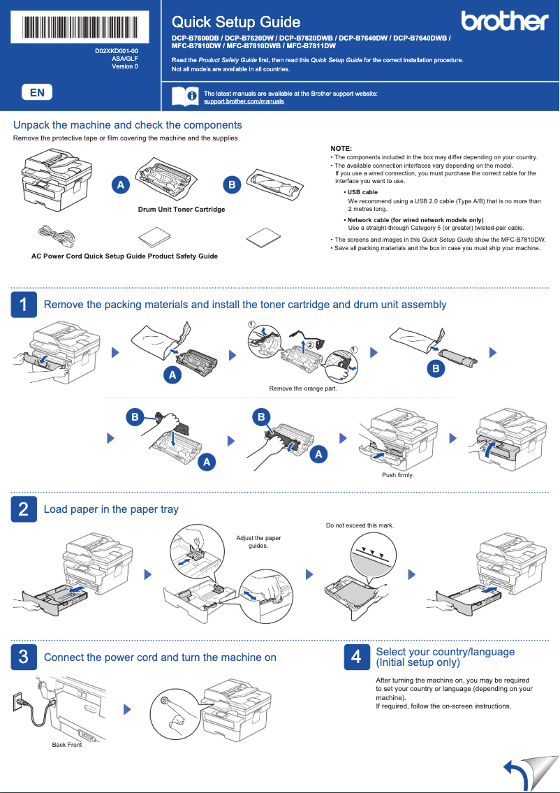 Page 1 de la notice Manuel utilisateur Brother DCP-B7640DW