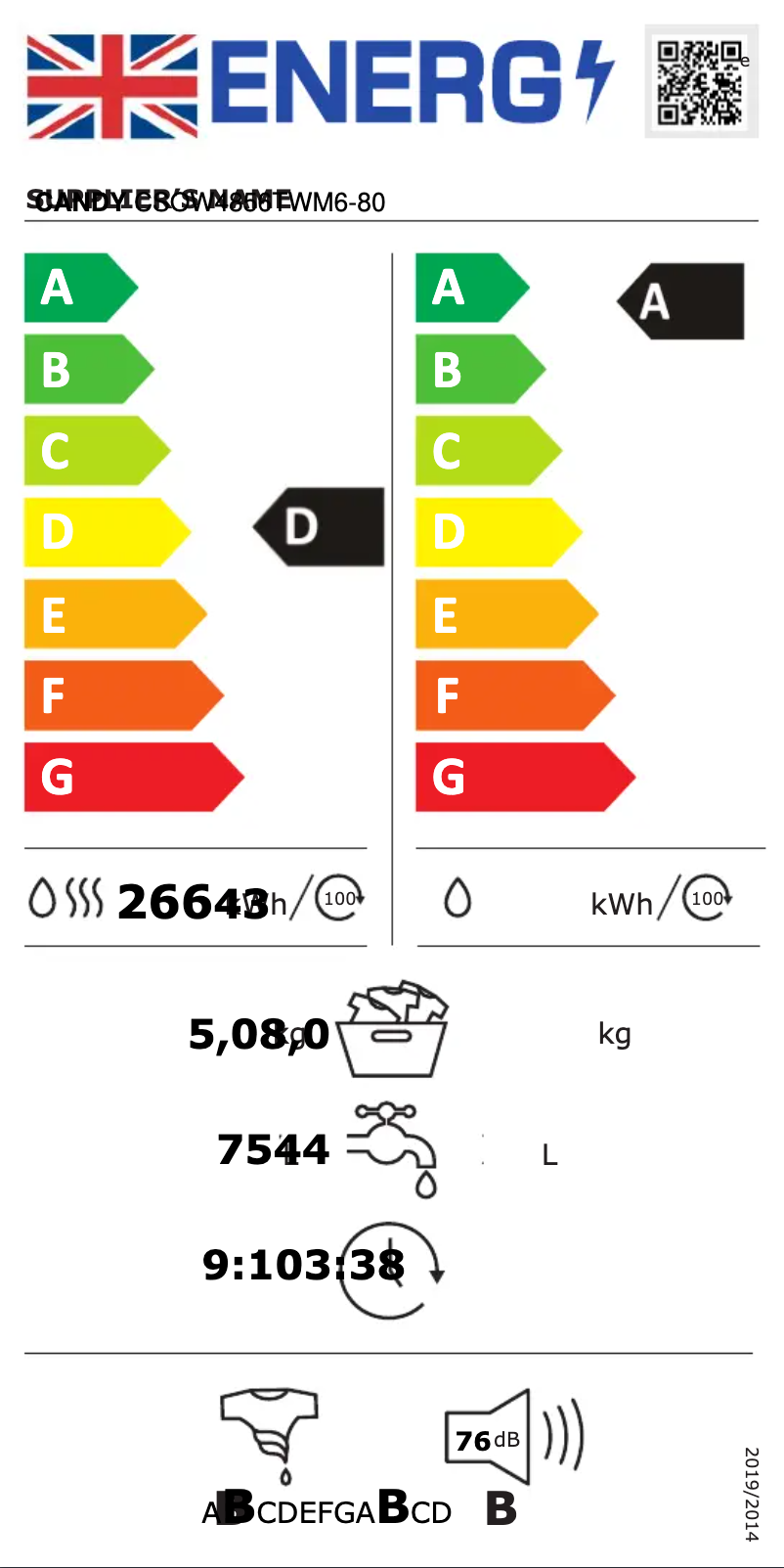 Image de la première page du manuel de l'appareil CSOW4856TWM6-80