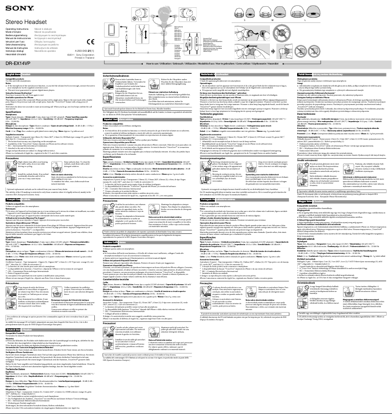 Page 1 de la notice Manuel utilisateur Sony DR-EX14VP