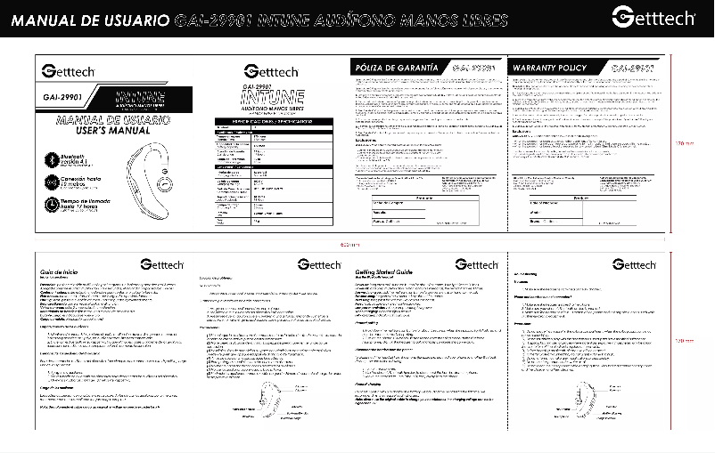 Página 1 del manual Manual de usuario Getttech GAI-29901V