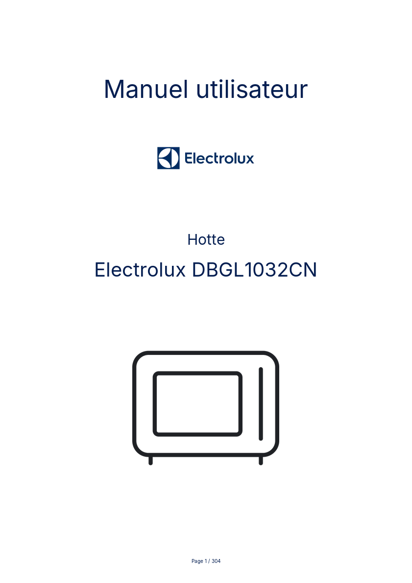 Page n°1 - Manuel utilisateur Electrolux DBGL1032CN