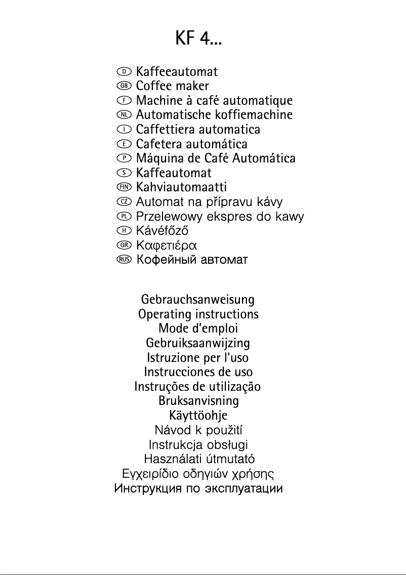 Page n°1 - Manuel utilisateur AEG-Electrolux KF 4000
