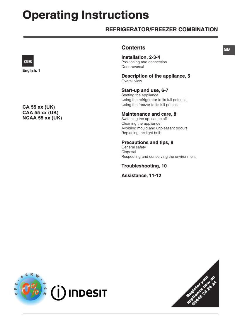 Page n°1 - Mode d'emploi Indesit IBD 5517 B UK