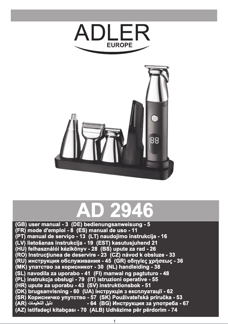 First page image of the manual for AD 2946