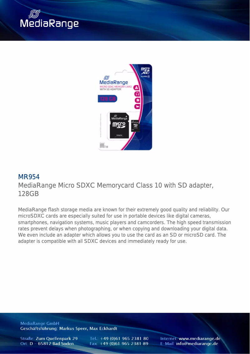 Page 1 de la notice Manuel utilisateur MediaRange MR954