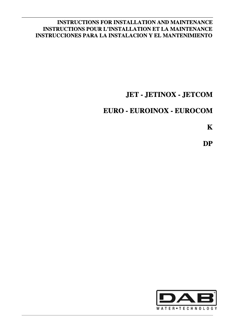 Page n°1 - Manuel utilisateur DAB JetCom