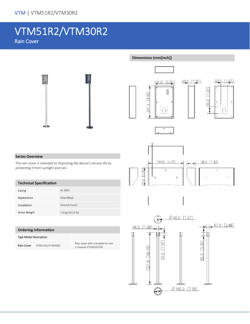 Page 1 de la notice Manuel utilisateur Dahua Technology VTM51R2