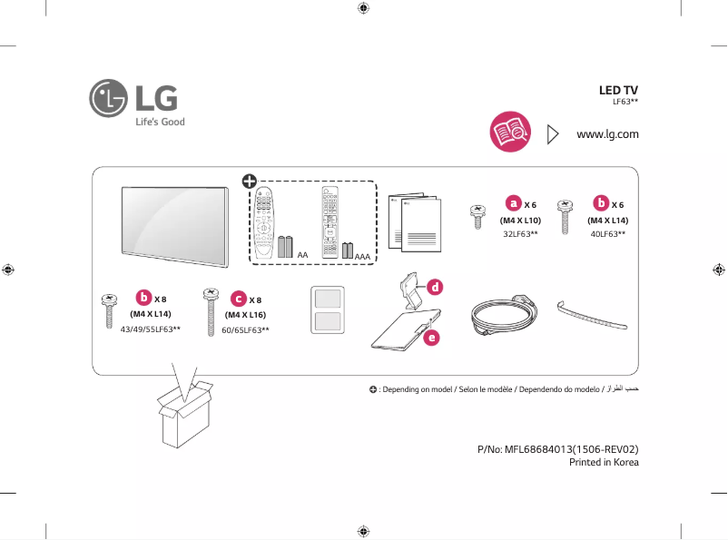 Page n°1 - Manuel utilisateur LG 43LF630T