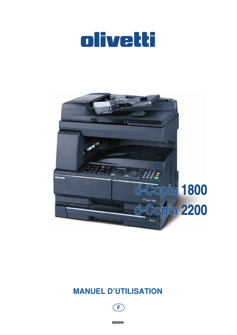 Page n°1 - Manuel utilisateur Olivetti d-Copia 2200