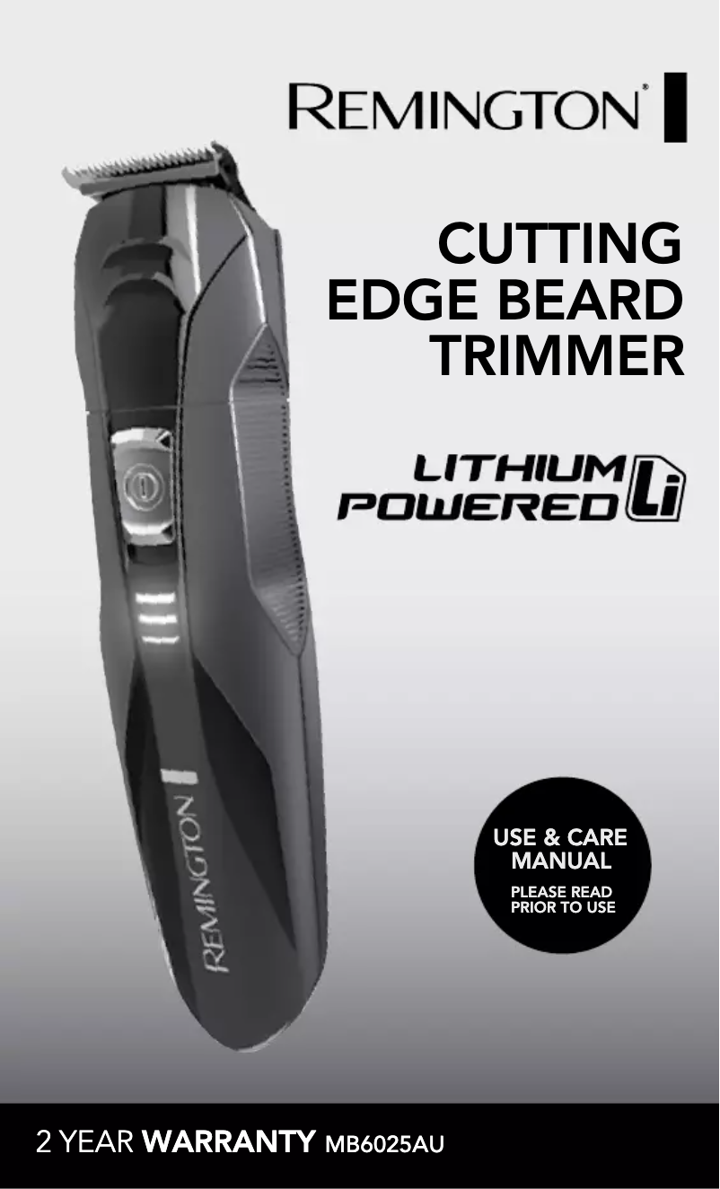 Page 1 de la notice Manuel utilisateur Remington MB6025