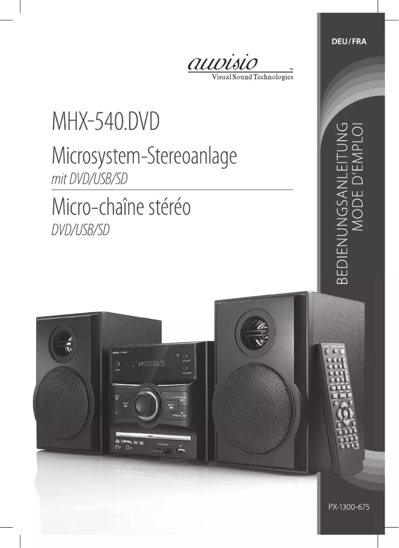 Page 1 de la notice Manuel utilisateur Auvisio MHX-540.DVD