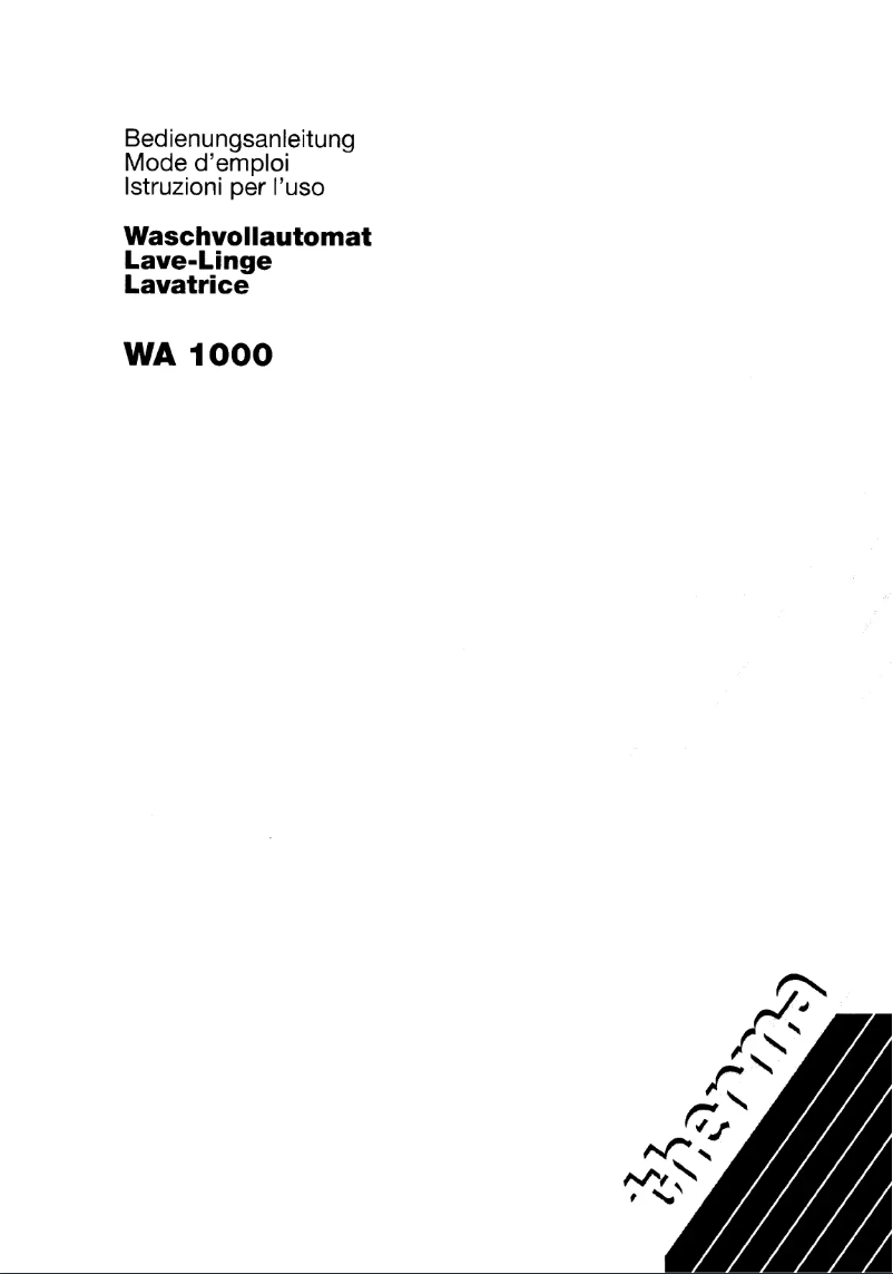 Página 1 del manual Manual de usuario Therma WA 1000