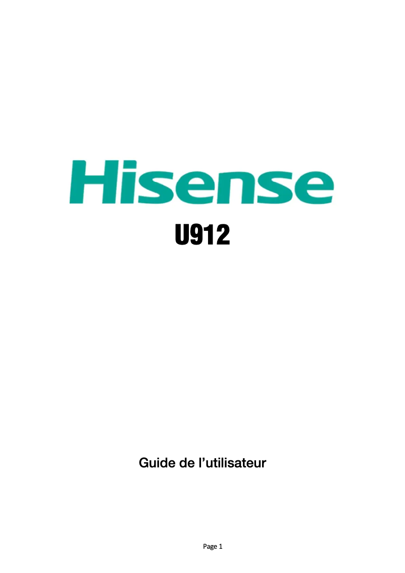 Image de la première page du manuel de l'appareil U912