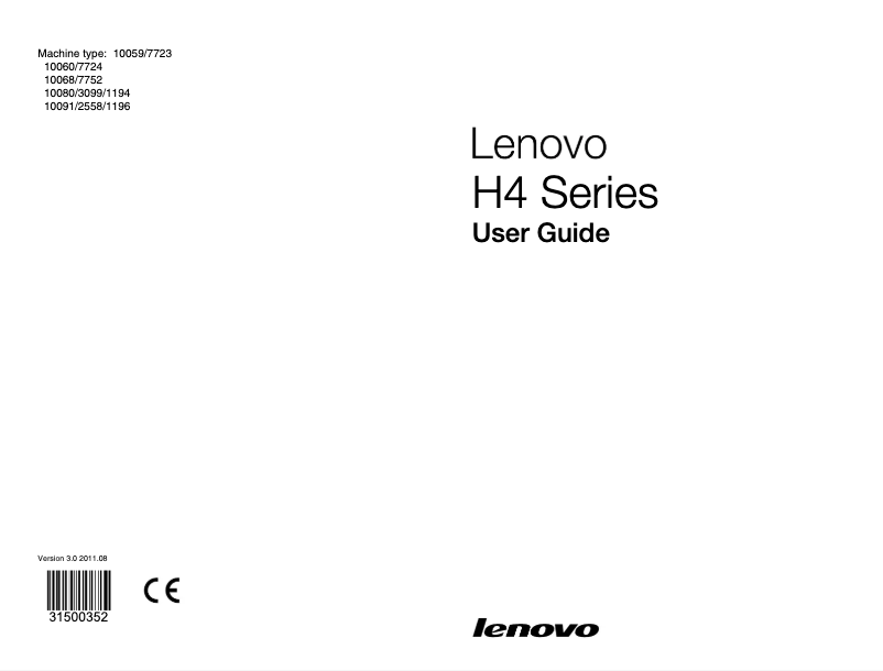 Page 1 de la notice Manuel utilisateur Lenovo H405