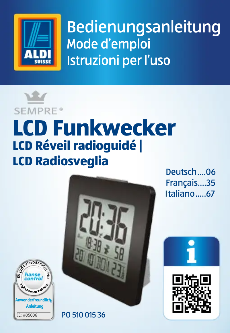 Image de la première page du manuel de l'appareil 67205