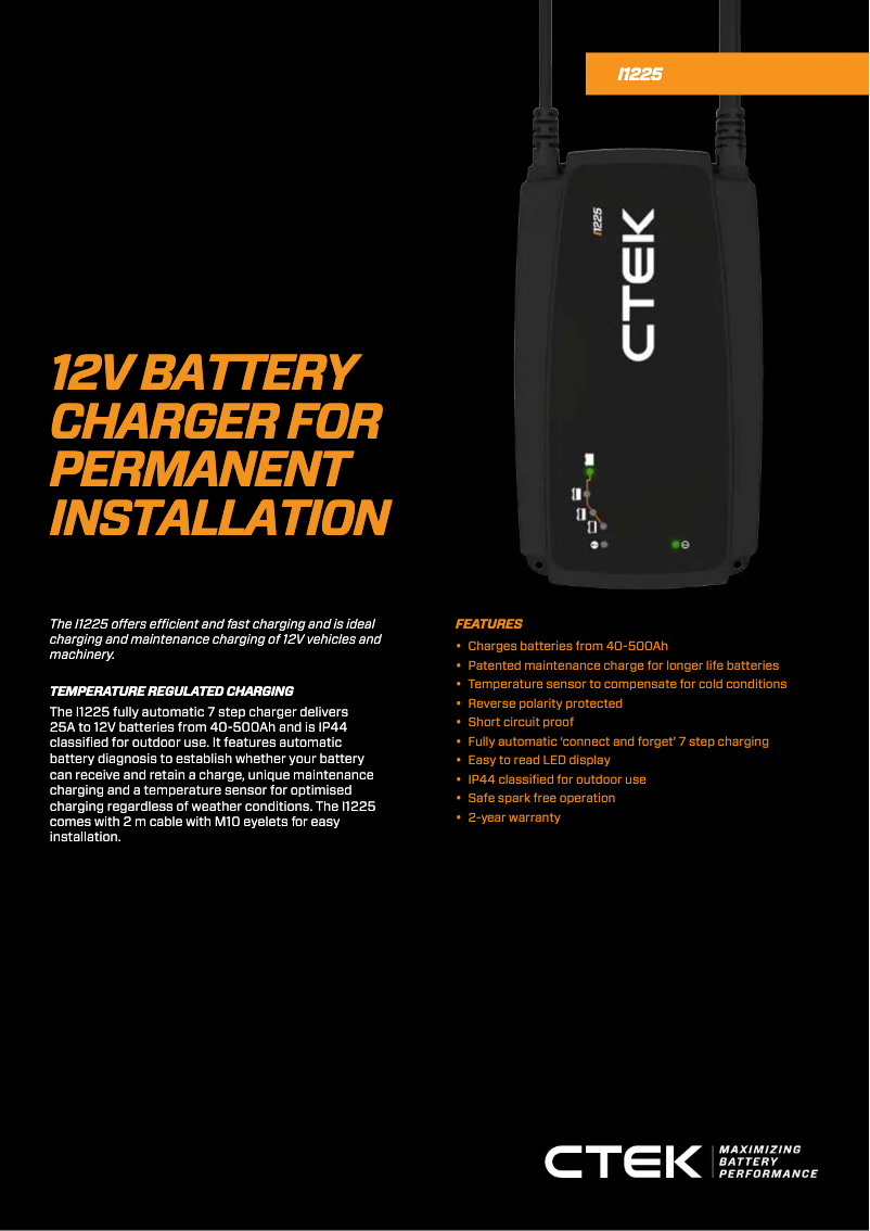 Página 1 del manual Ficha técnica Ctek I1225