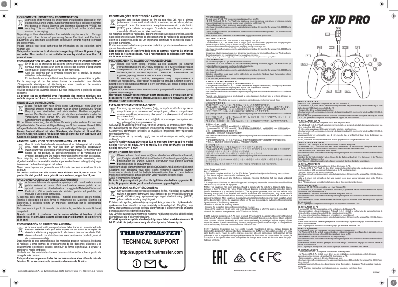 Page 1 de la notice Manuel utilisateur Thrustmaster GP XID Pro
