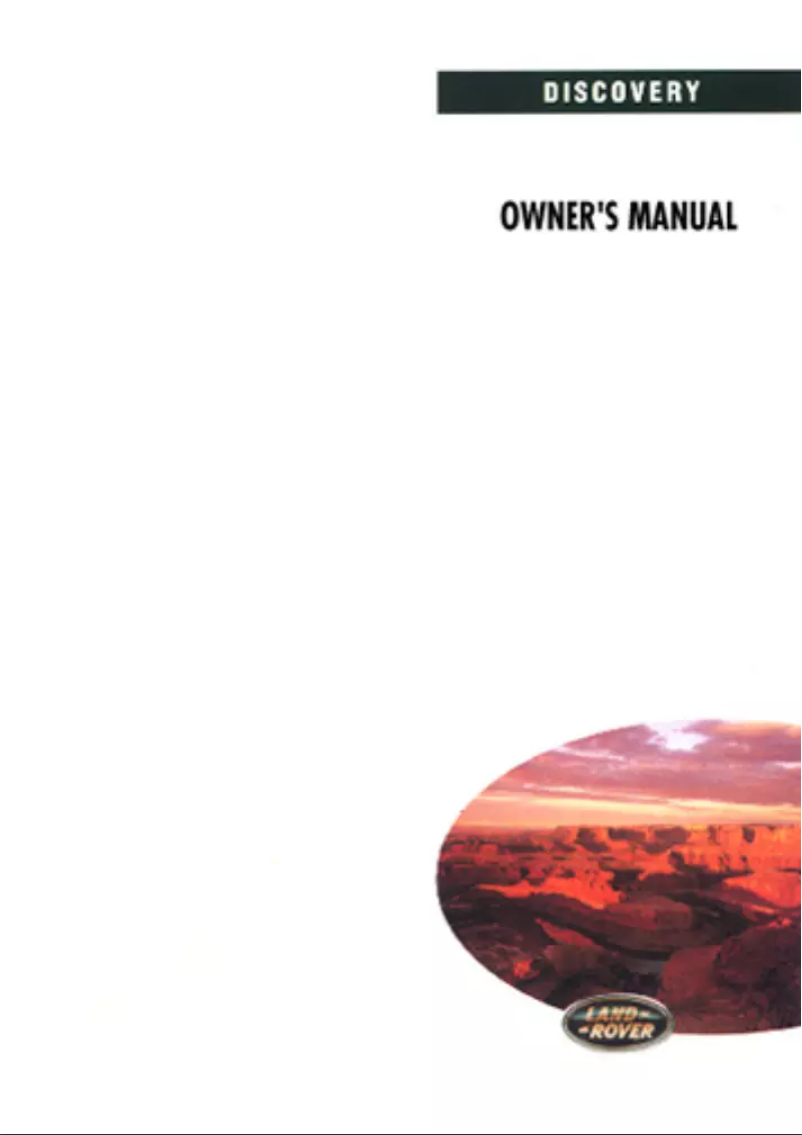 Page 1 de la notice Manuel utilisateur Land Rover Discovery (1997)
