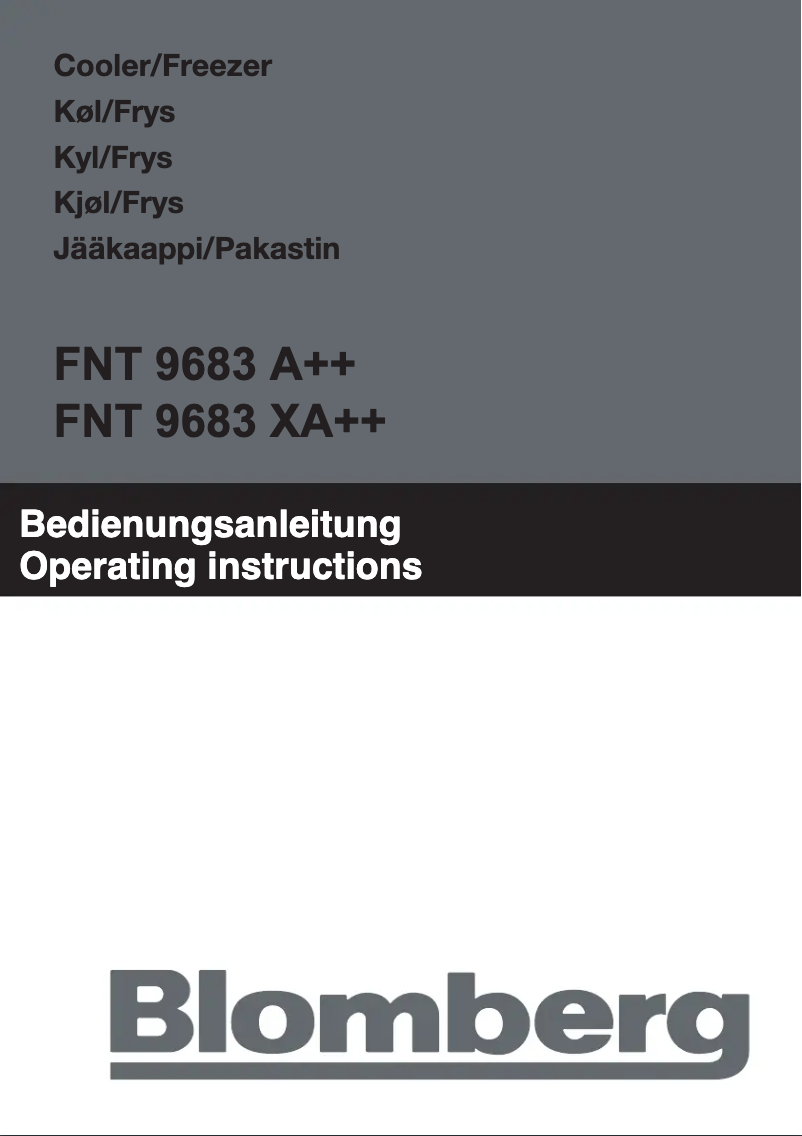 Page n°1 - Manuel utilisateur Blomberg FNT 9683
