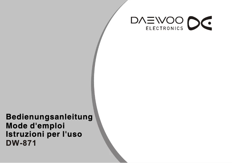 Page 1 of the manual User Manual Daewoo DW-871
