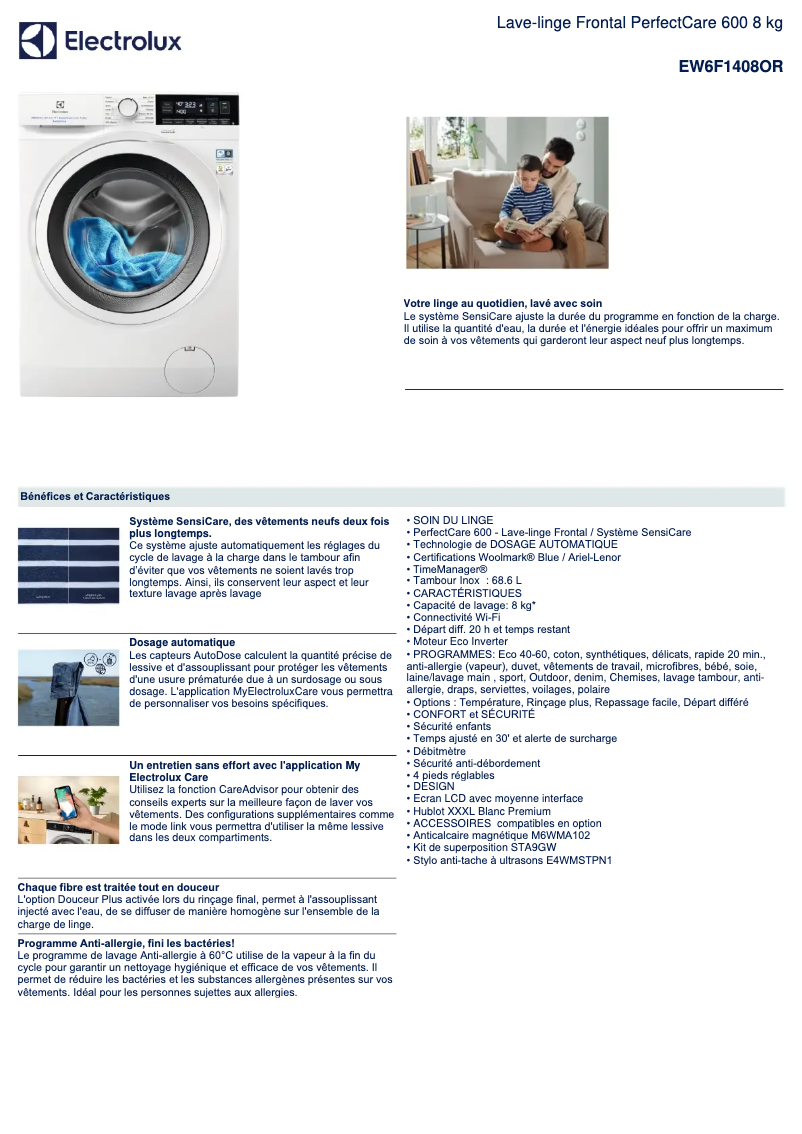 Image de la première page du manuel de l'appareil EW6F1408OR