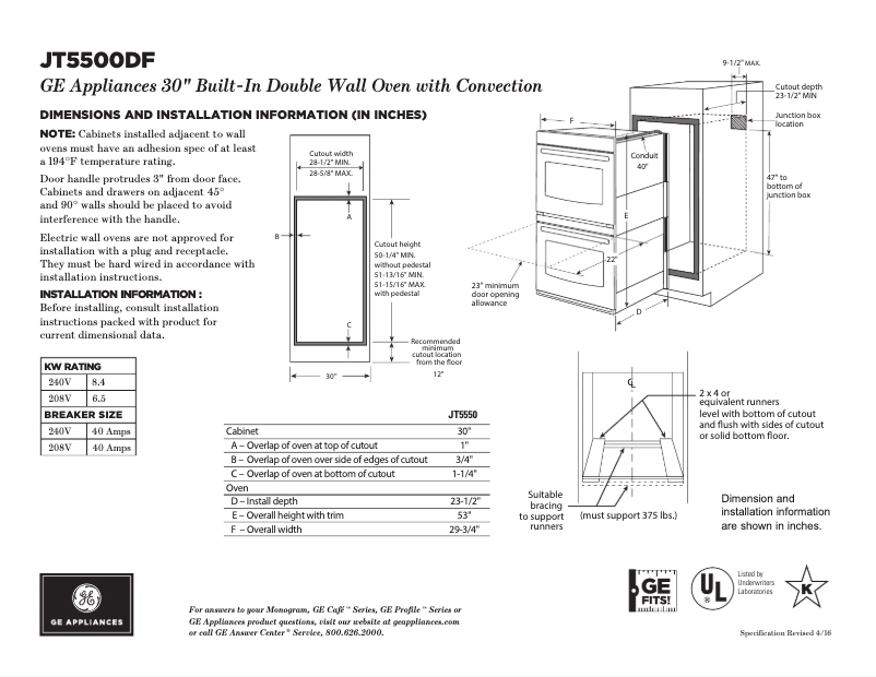 Image de la première page du manuel de l'appareil JT5500DFWW