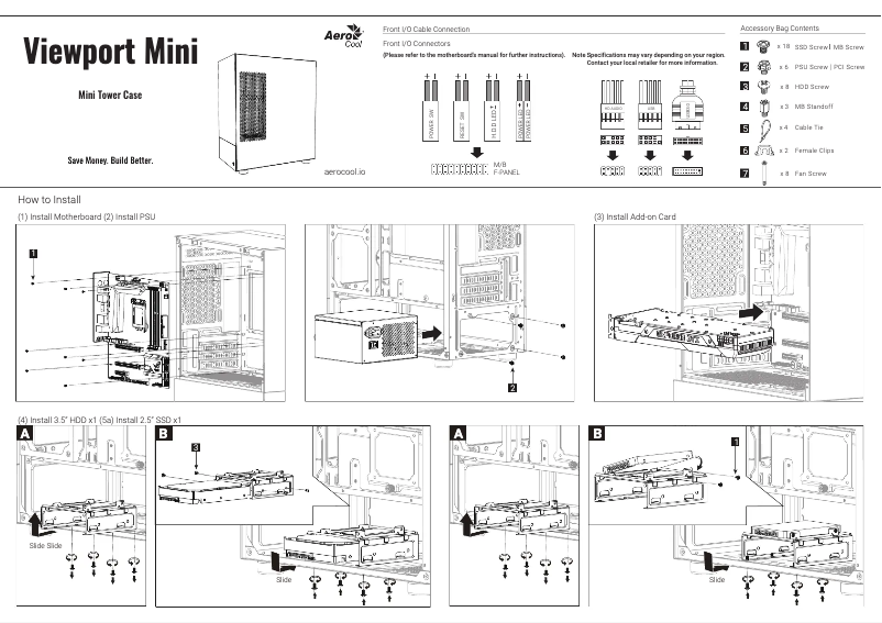 Page 1 de la notice Manuel utilisateur AeroCool Viewport Mini