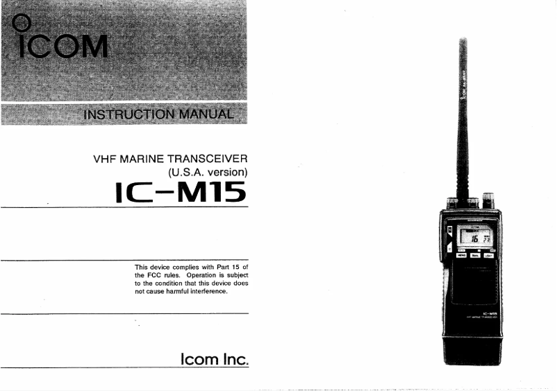 Page 1 de la notice Manuel utilisateur ICOM IC-M15