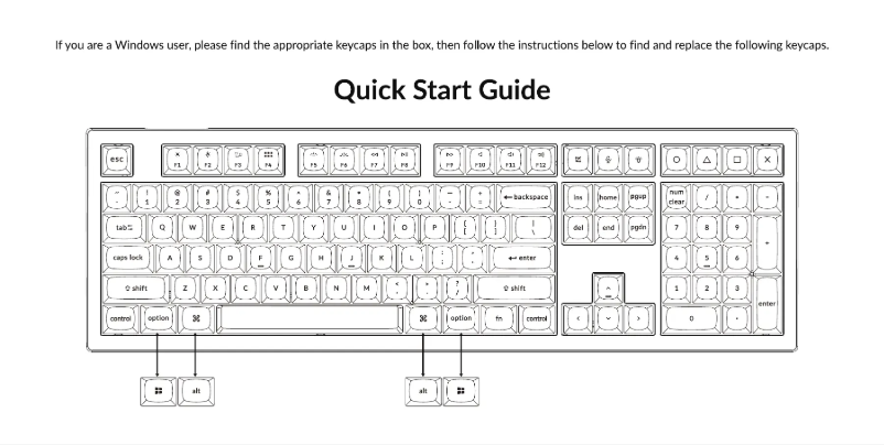Page 1 de la notice Guide de démarrage rapide Keychron V6