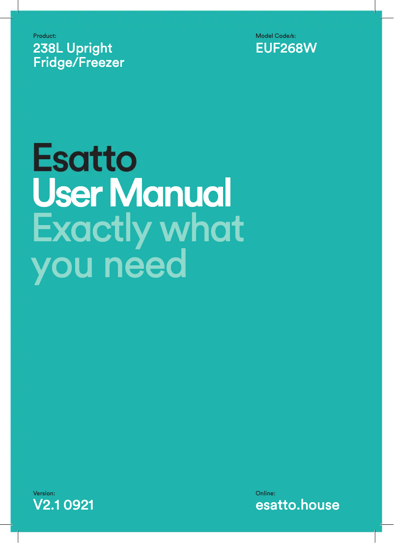 Page 1 de la notice Manuel utilisateur Esatto EUF268W