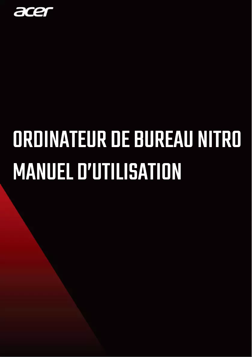 Page 1 de la notice Manuel utilisateur Acer Nitro GX50-600