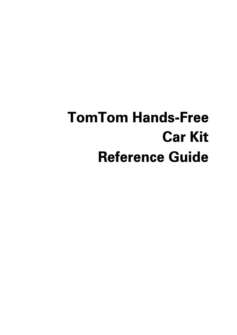 Page 1 de la notice Manuel utilisateur TomTom Car Kit Hands-Free