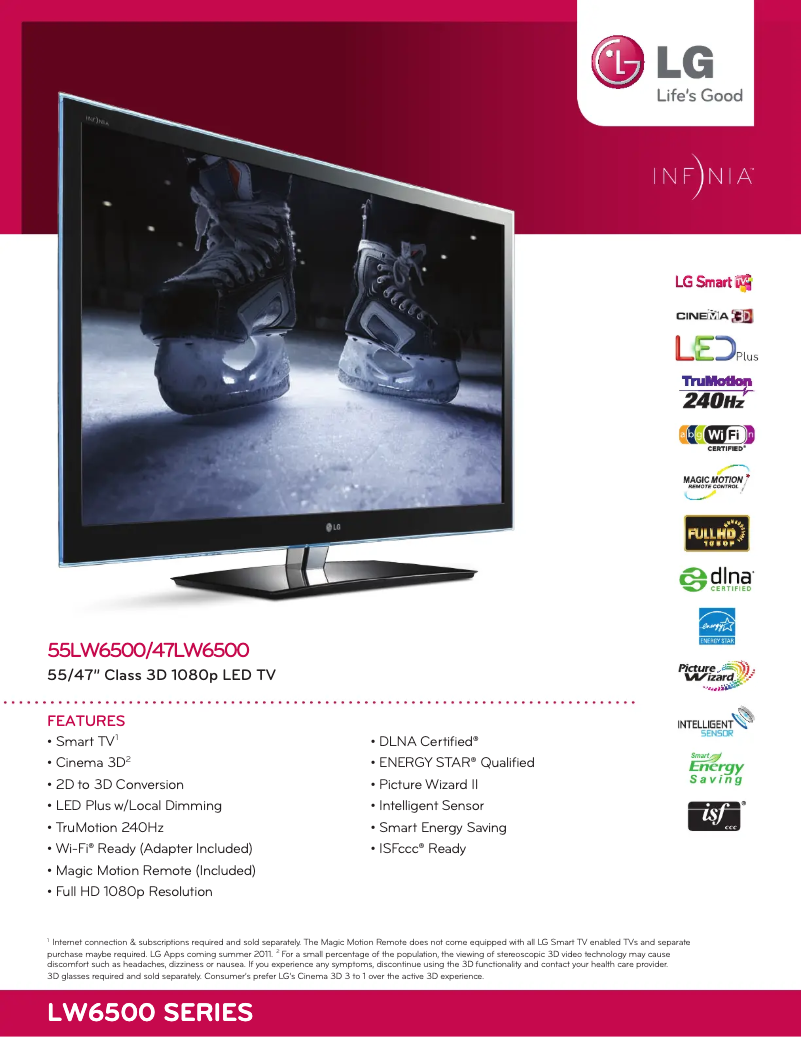 Image de la première page du manuel de l'appareil 55LW6500